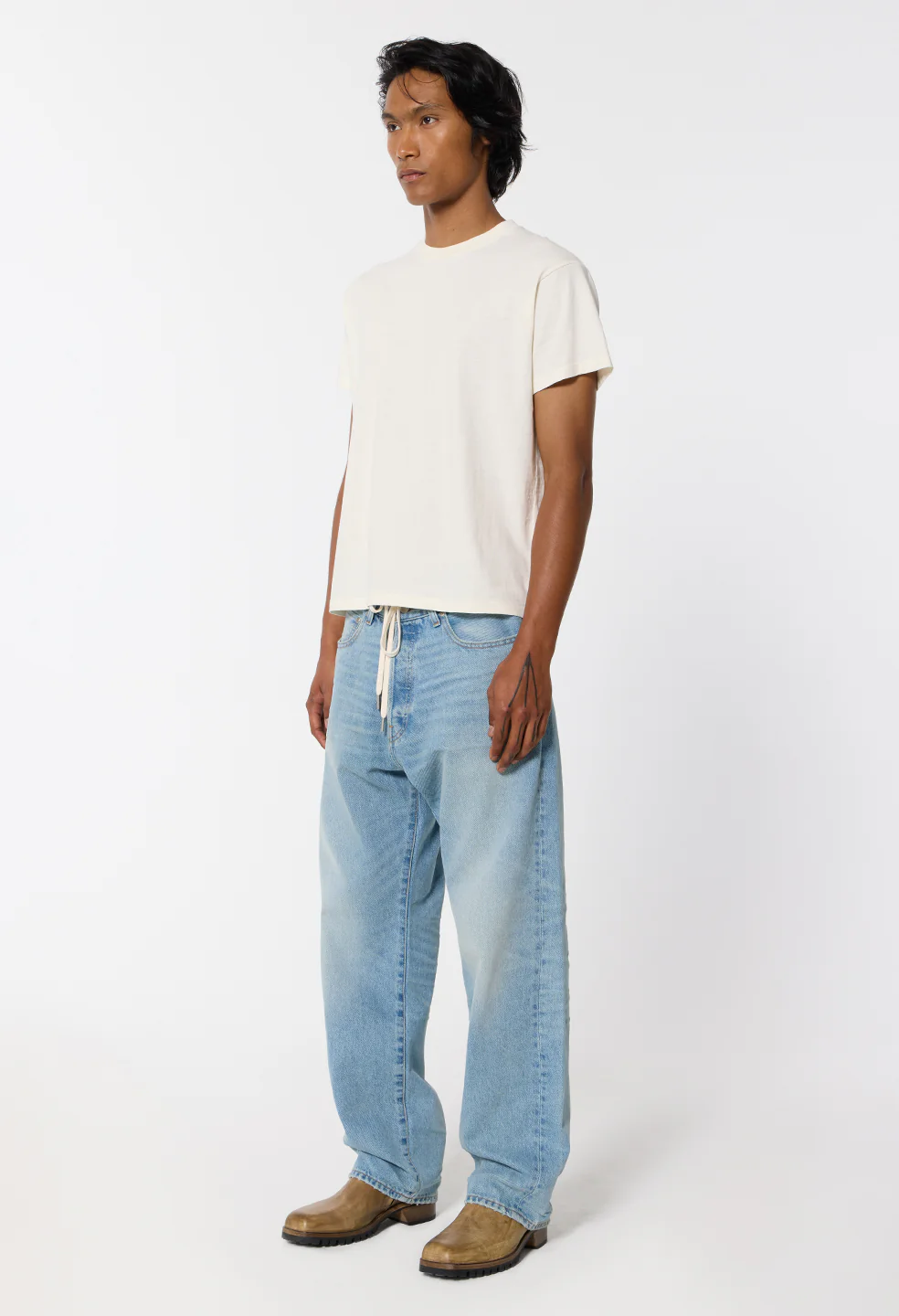 Air Spun Shrunken Tee / Salt - Image 4