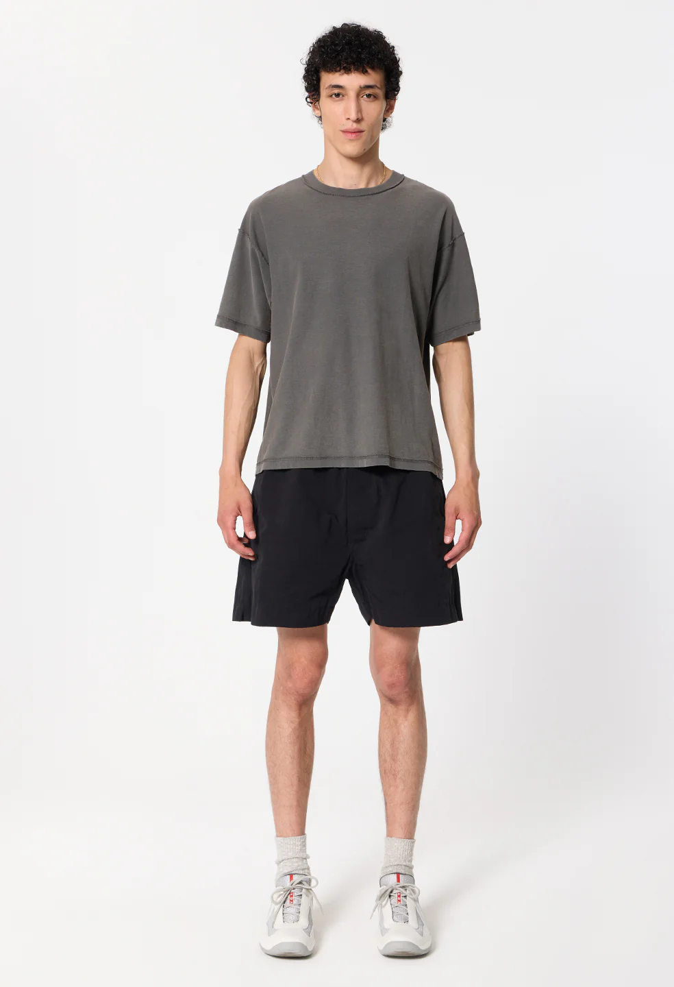 Summer Reversed Cropped Tee / Washed Black - Image 4