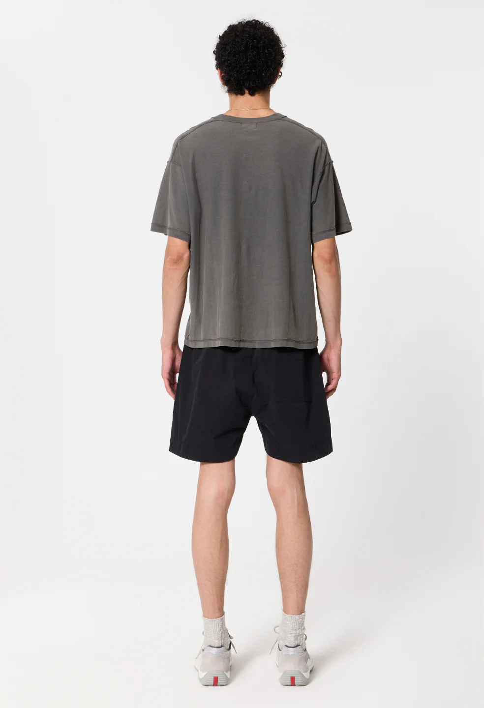 Summer Reversed Cropped Tee / Washed Black - Image 6