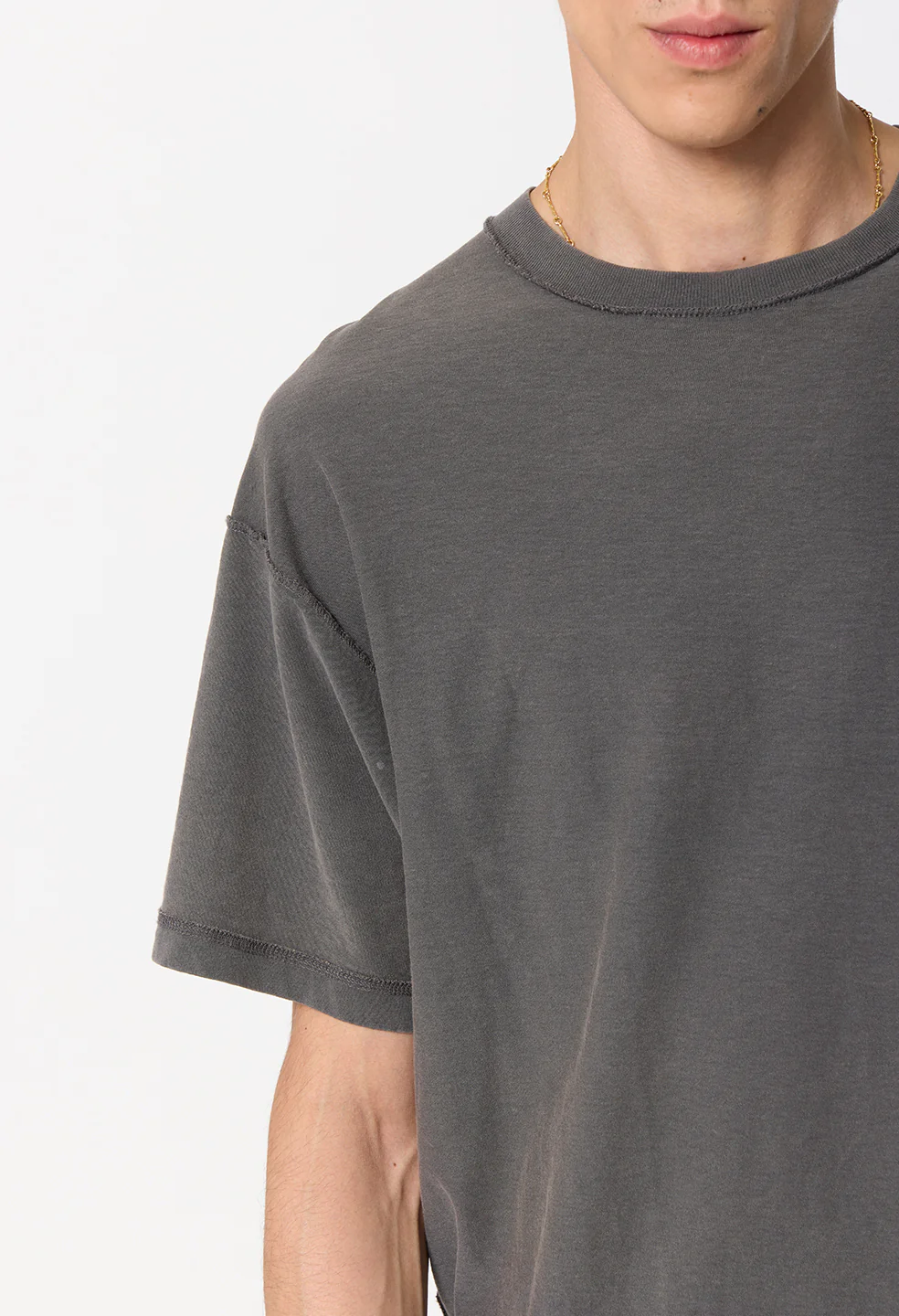 Summer Reversed Cropped Tee / Washed Black - Image 7