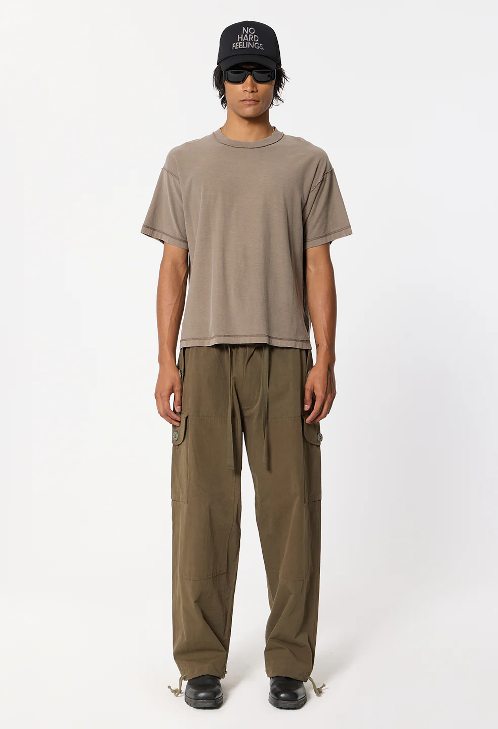 Summer Reversed Cropped Tee / Washed Oak - Image 4